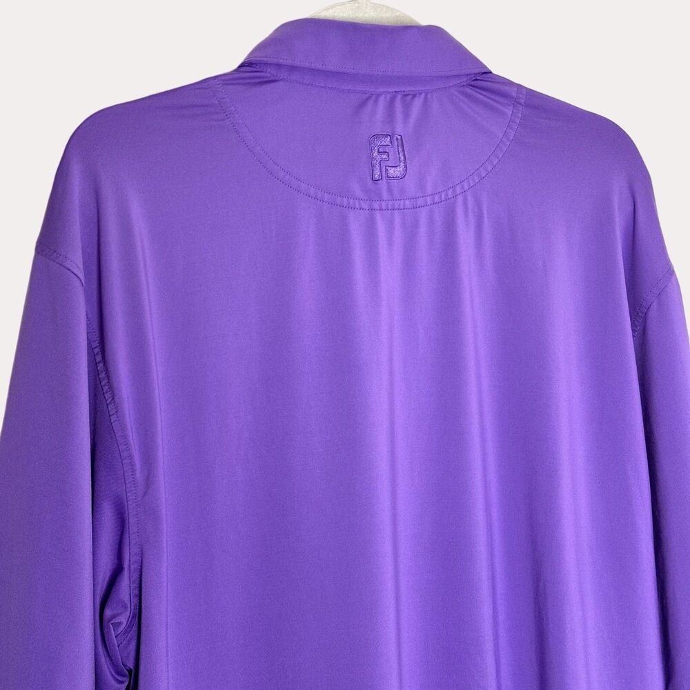 FootJoy FJ Mens Golf Polo Shirt Top Athleisure Athletic Purple L - Picture 4 of 6
